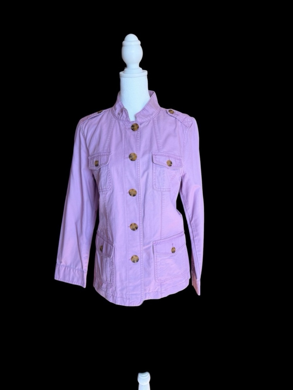 Talbots Lilac Utility Jacket with Button Front - Picture 8 of 14